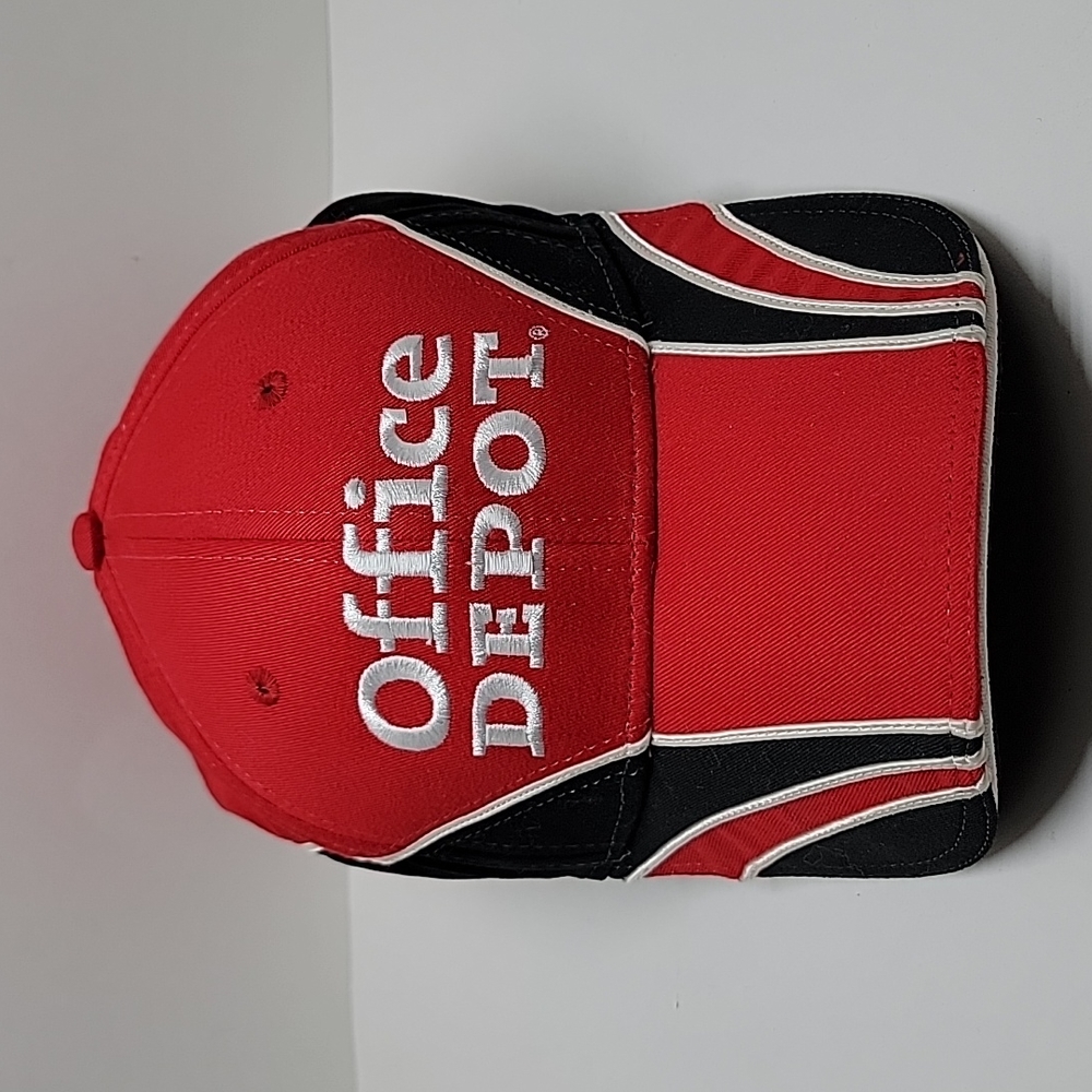 Office Depot Red, Black Carl Edward Roush Fenway Racing  Ajustable Baseball Cap - Picture 3 of 11